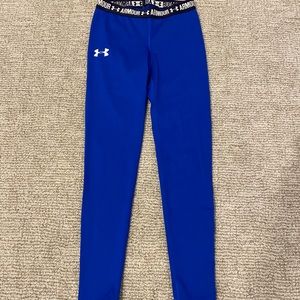 Girls blue under armour leggings